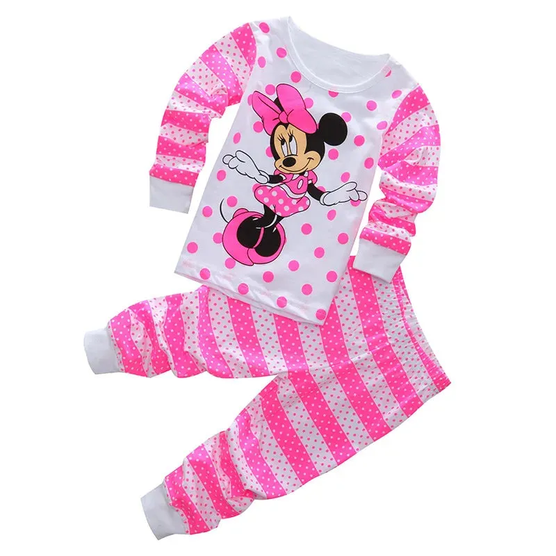 2022 Kids Pajamas Set Children Sleepwear Cartoon Mickey Minnie Mouse Pyjamas Pijamas Baby Boys Girl Cotton Nightwear Clothes Set