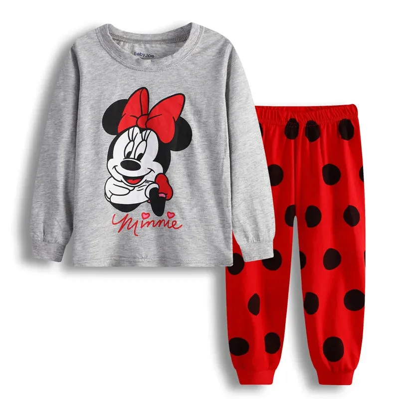 2022 Kids Pajamas Set Children Sleepwear Cartoon Mickey Minnie Mouse Pyjamas Pijamas Baby Boys Girl Cotton Nightwear Clothes Set