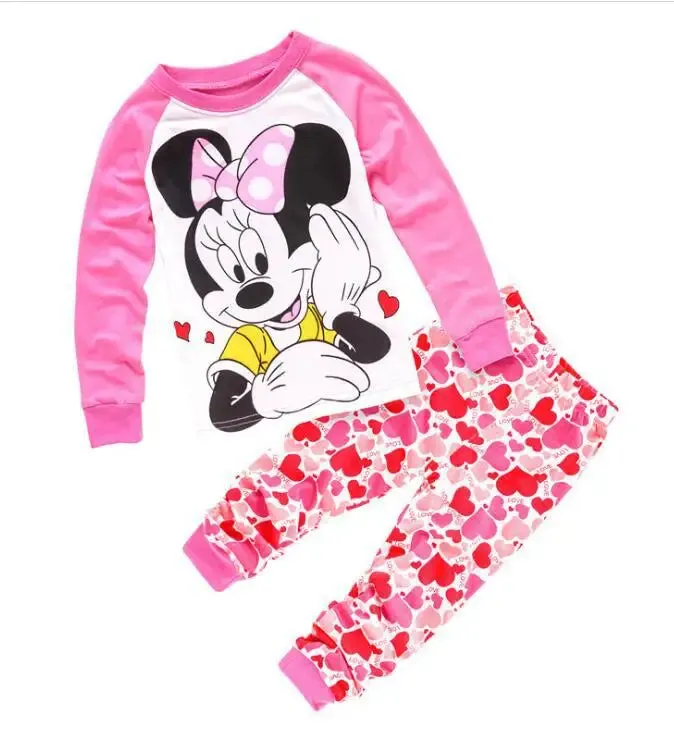 2022 Kids Pajamas Set Children Sleepwear Cartoon Mickey Minnie Mouse Pyjamas Pijamas Baby Boys Girl Cotton Nightwear Clothes Set