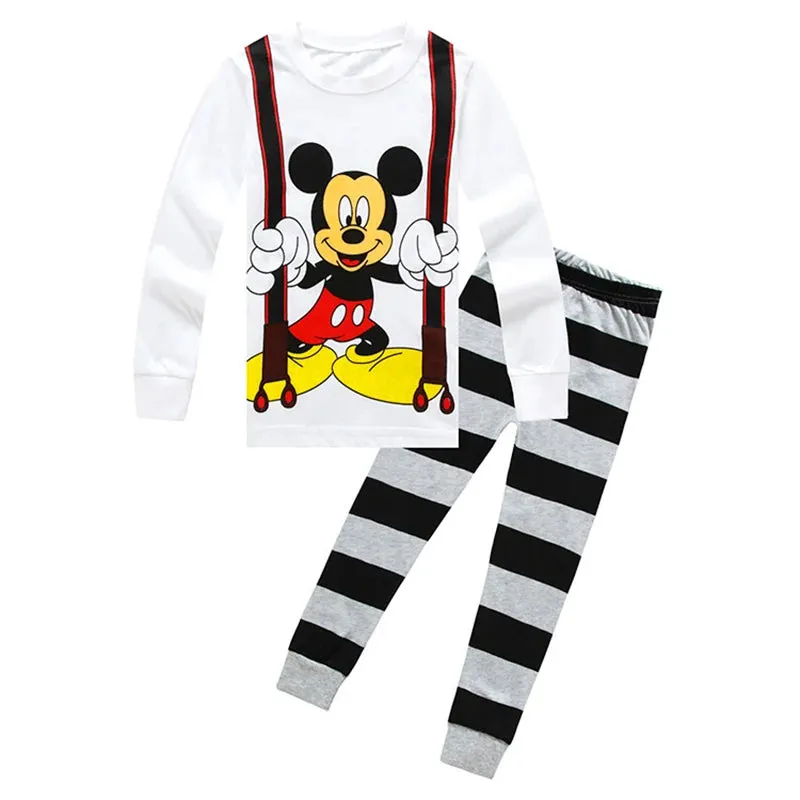 2022 Kids Pajamas Set Children Sleepwear Cartoon Mickey Minnie Mouse Pyjamas Pijamas Baby Boys Girl Cotton Nightwear Clothes Set