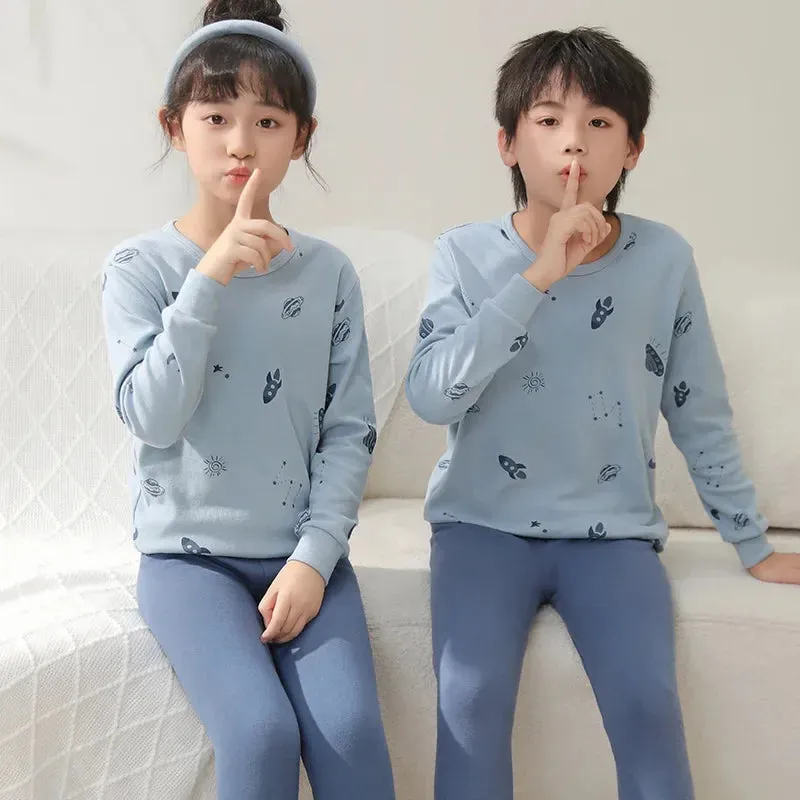 2024 Children's Pajamas Set Cartoon Cattle Kids Sleepwear Baby Boys Clothes Sleep Suit Cotton Pyjamas Infant Nightwear For Girls