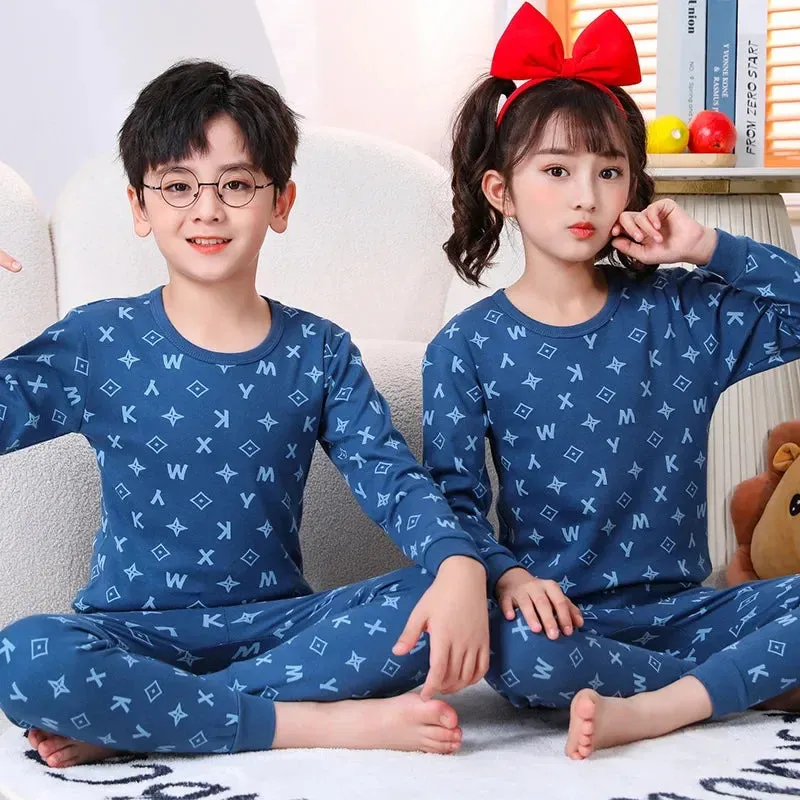 2024 Children's Pajamas Set Cartoon Cattle Kids Sleepwear Baby Boys Clothes Sleep Suit Cotton Pyjamas Infant Nightwear For Girls