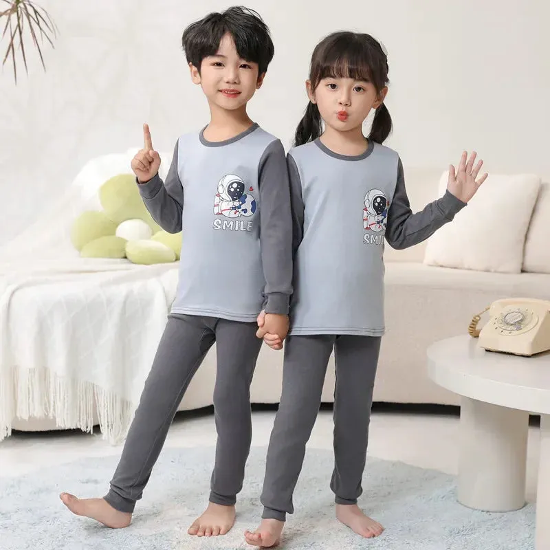 2024 Children's Pajamas Set Cartoon Cattle Kids Sleepwear Baby Boys Clothes Sleep Suit Cotton Pyjamas Infant Nightwear For Girls