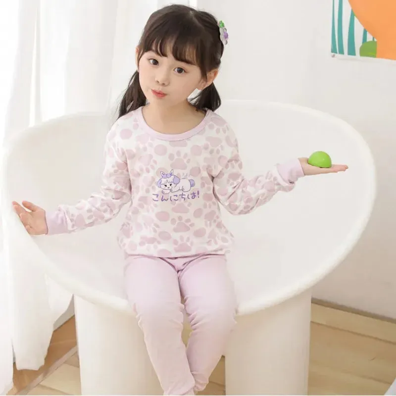 2024 Children's Pajamas Set Cartoon Cattle Kids Sleepwear Baby Boys Clothes Sleep Suit Cotton Pyjamas Infant Nightwear For Girls