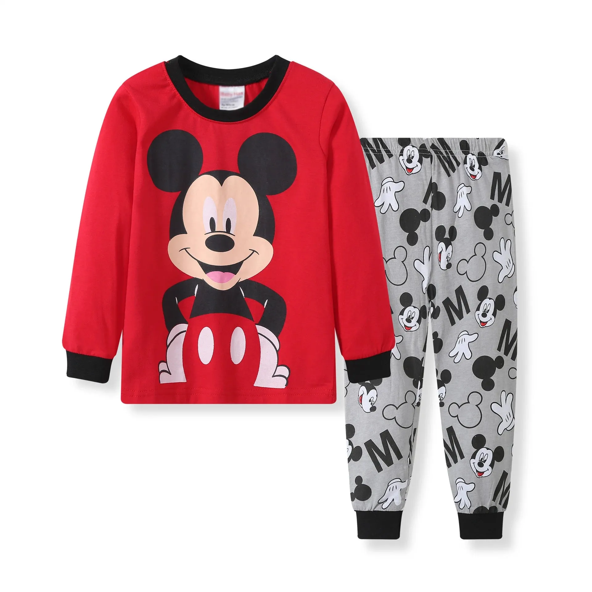 2024 New Boys Long Sleeve Pyjamas Kids Mickey Pajamas Baby Cotton Pijama Children Sleepwear Girls Clothing Sets Baby Wears