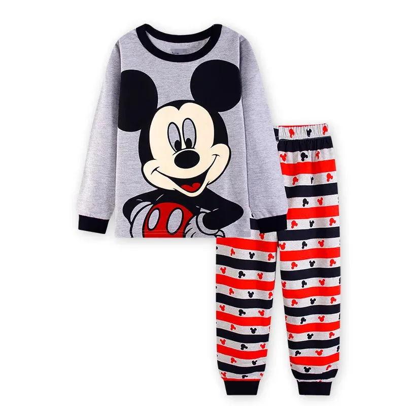 2024 New Boys Long Sleeve Pyjamas Kids Mickey Pajamas Baby Cotton Pijama Children Sleepwear Girls Clothing Sets Baby Wears