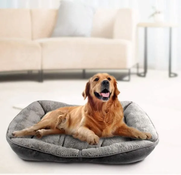 AFP LAM Herringbone Bolster Pet Bed - Grey