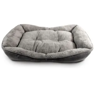 AFP LAM Herringbone Bolster Pet Bed - Grey