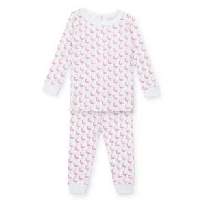 Ava Girls' Fabulous Flamingos Two Piece Pima Cotton Pajamas