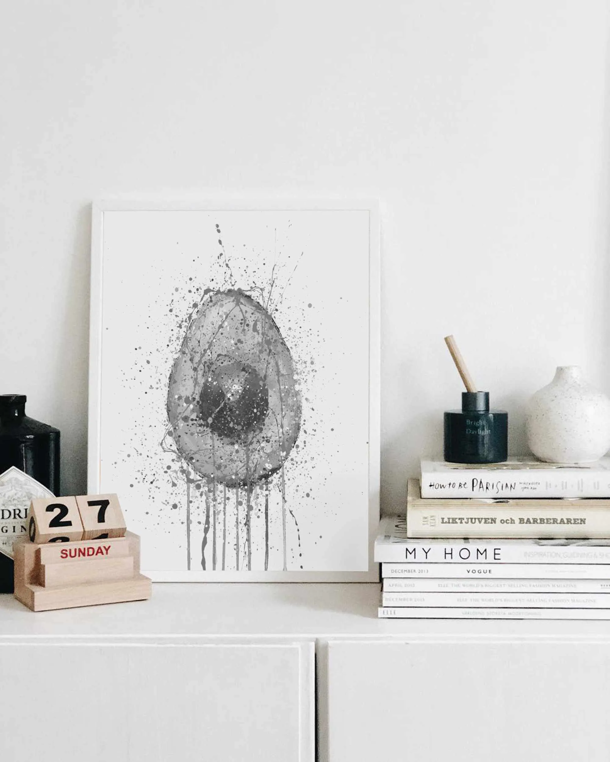 Avocado Fruit Wall Art Print (Grey Edition)