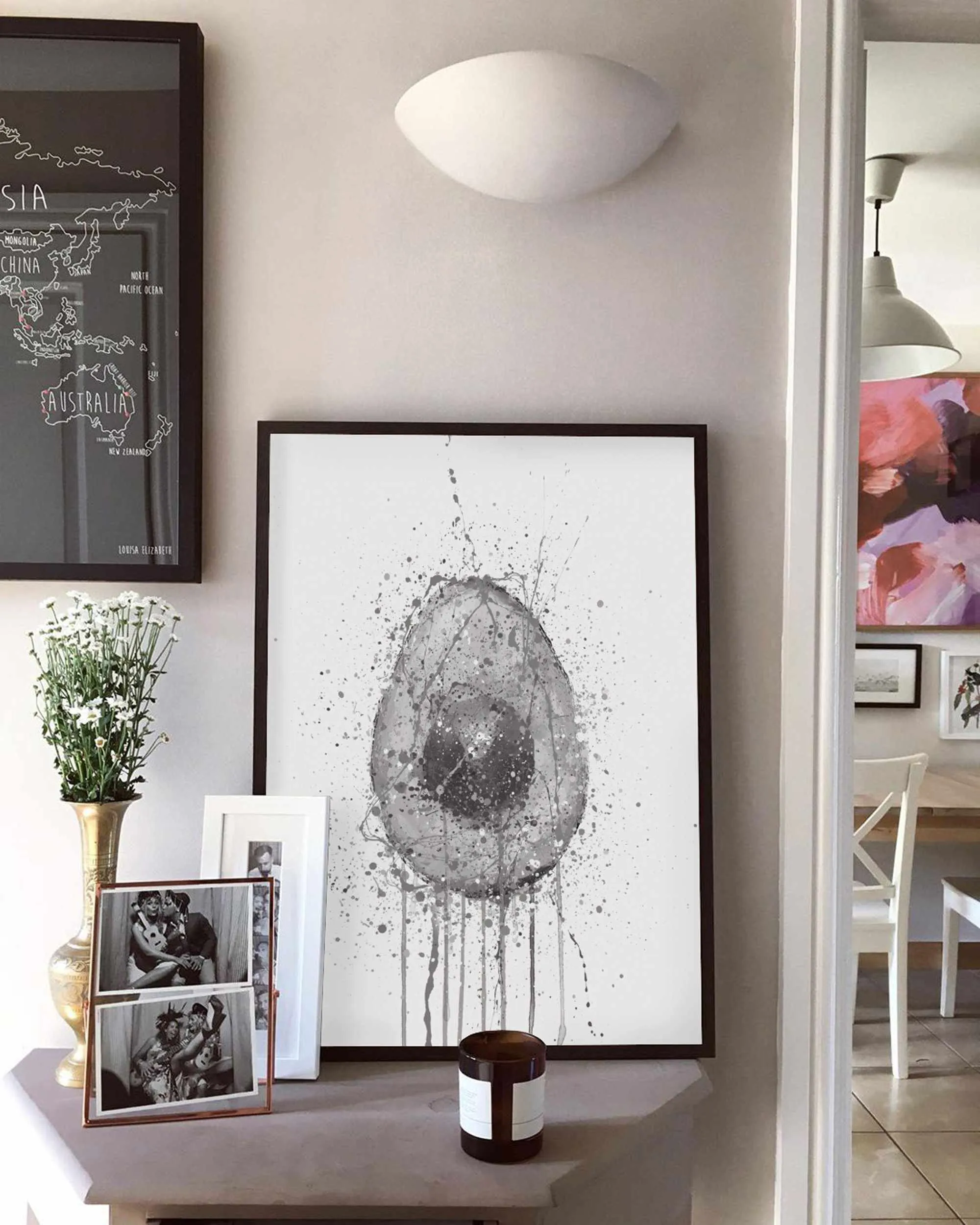 Avocado Fruit Wall Art Print (Grey Edition)