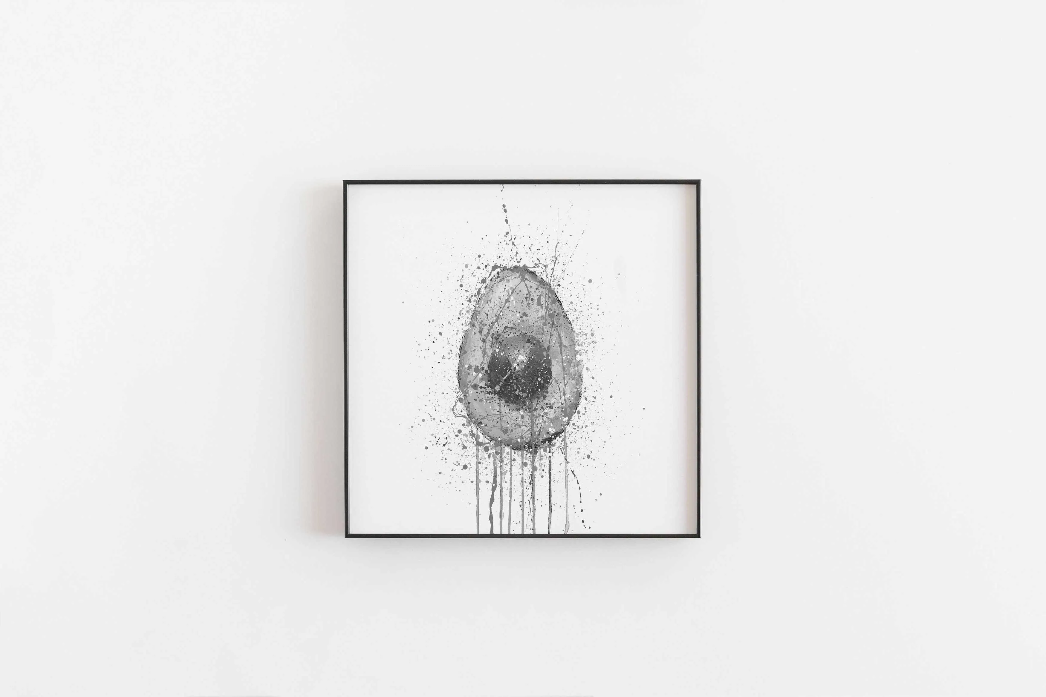 Avocado Fruit Wall Art Print (Grey Edition)