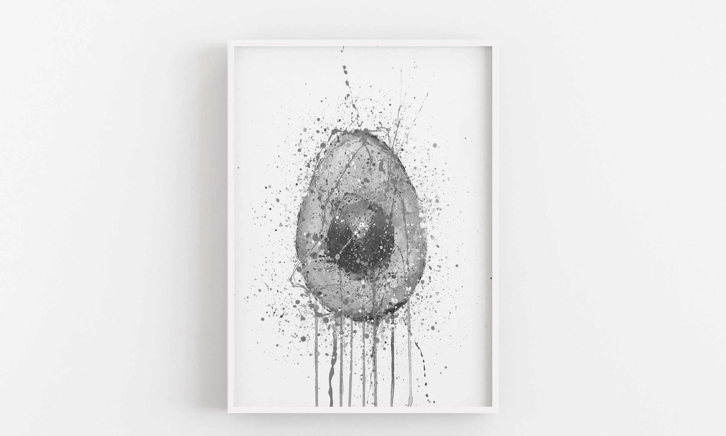 Avocado Fruit Wall Art Print (Grey Edition)