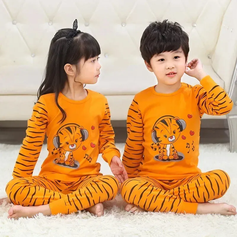 Baby Boys Girls Pajamas Autumn Animal Dinosaur Children's Clothing Sleepwear Cotton Pyjamas Sets For Kids 2 4 6 7 8 10 12 Years