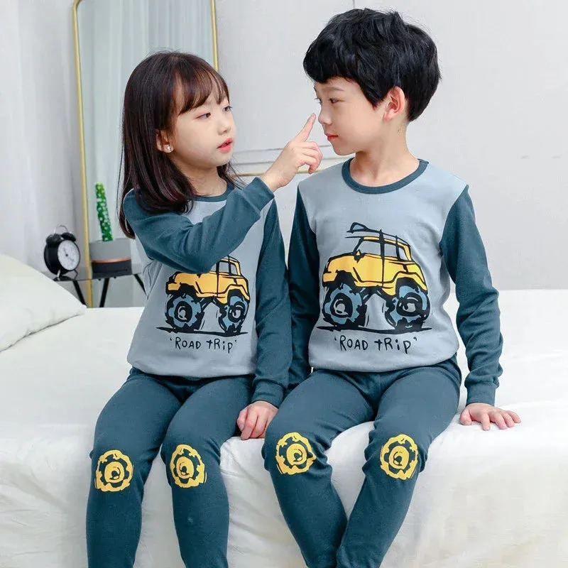 Baby Boys Girls Pajamas Autumn Animal Dinosaur Children's Clothing Sleepwear Cotton Pyjamas Sets For Kids 2 4 6 7 8 10 12 Years