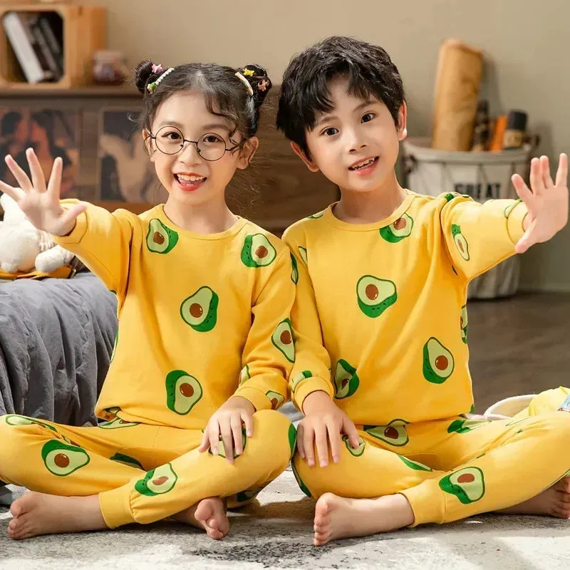 Baby Boys Girls Pajamas Autumn Animal Dinosaur Children's Clothing Sleepwear Cotton Pyjamas Sets For Kids 2 4 6 7 8 10 12 Years