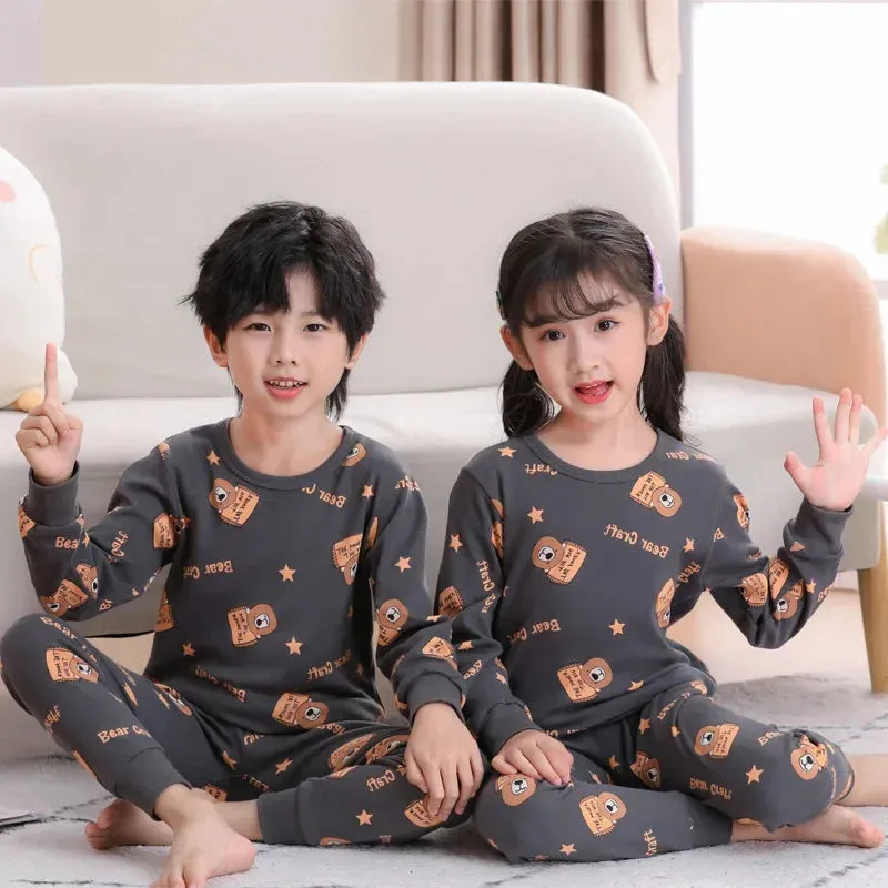 Baby Boys Girls Pajamas Autumn Animal Dinosaur Children's Clothing Sleepwear Cotton Pyjamas Sets For Kids 2 4 6 7 8 10 12 Years