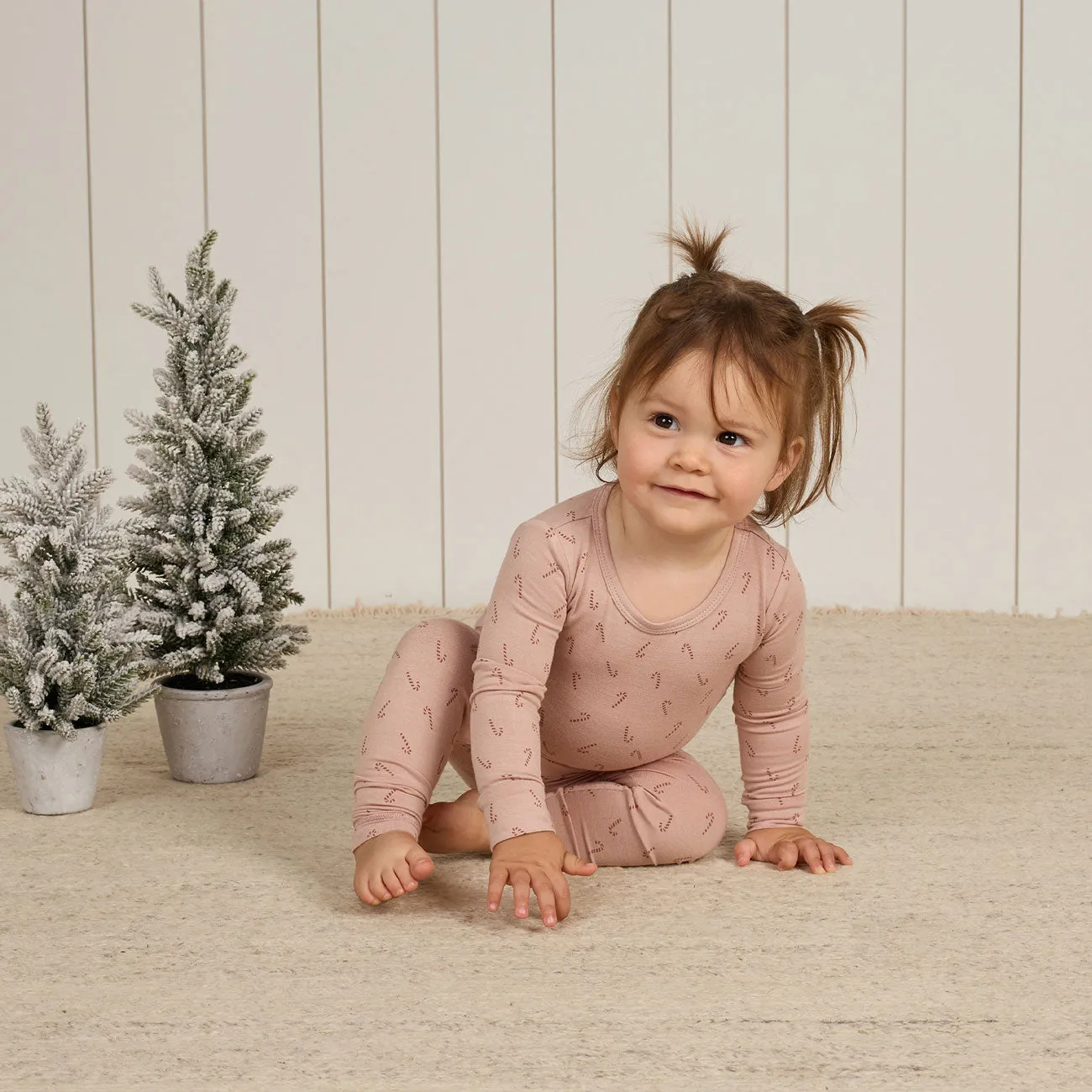 Bamboo Pajama Set - Candy Cane - Blush