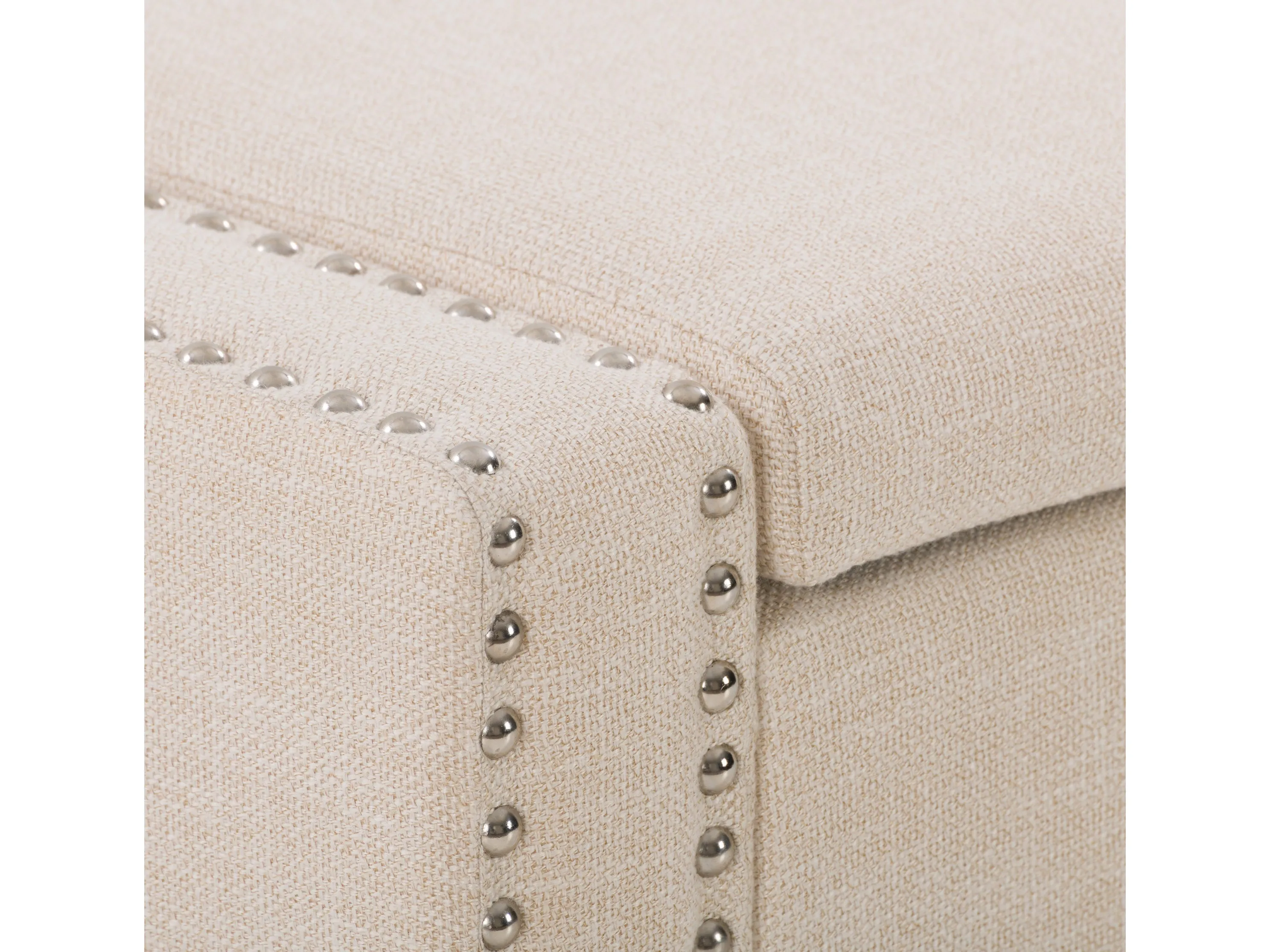 Beige Storage Ottoman