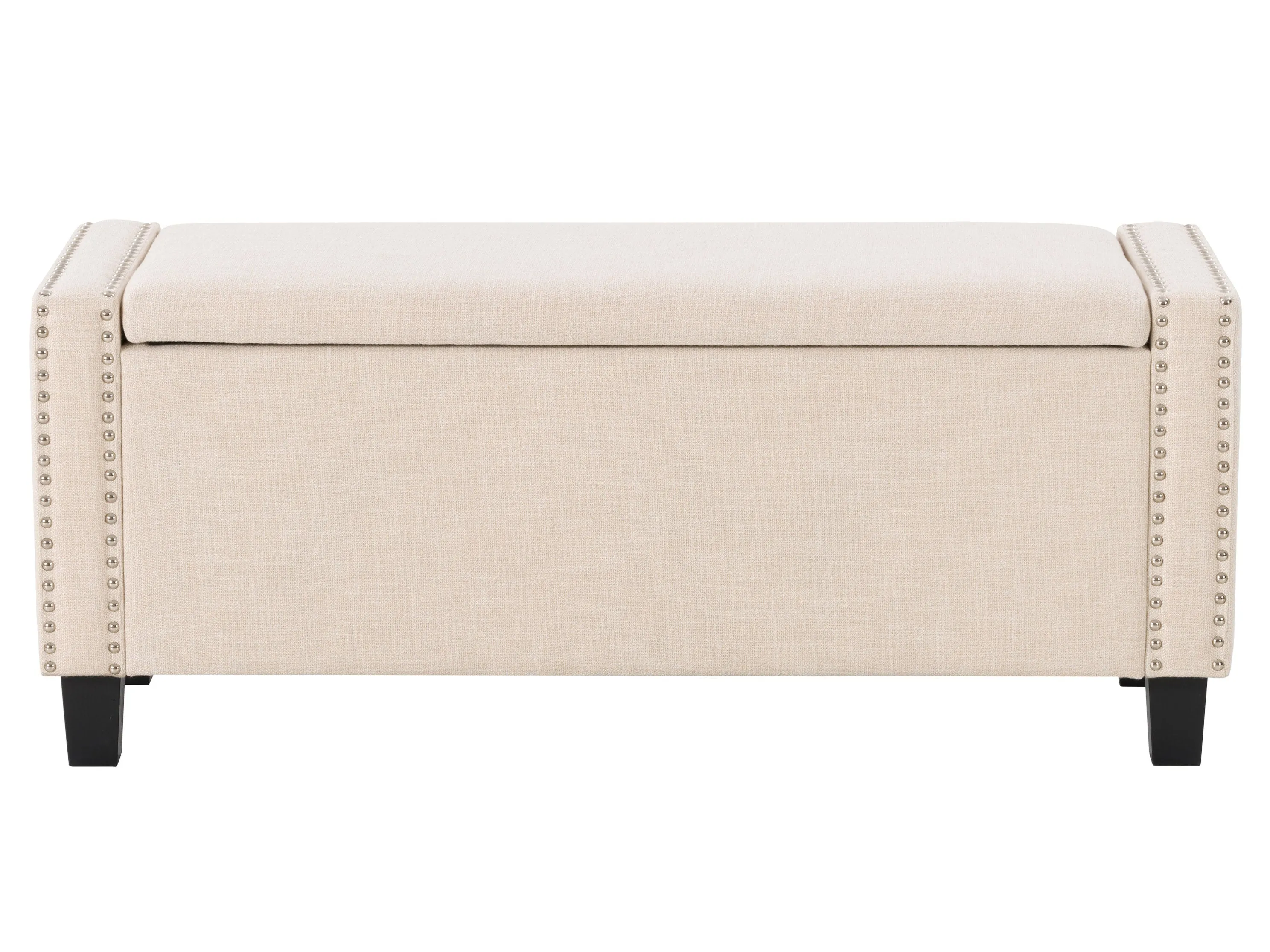 Beige Storage Ottoman