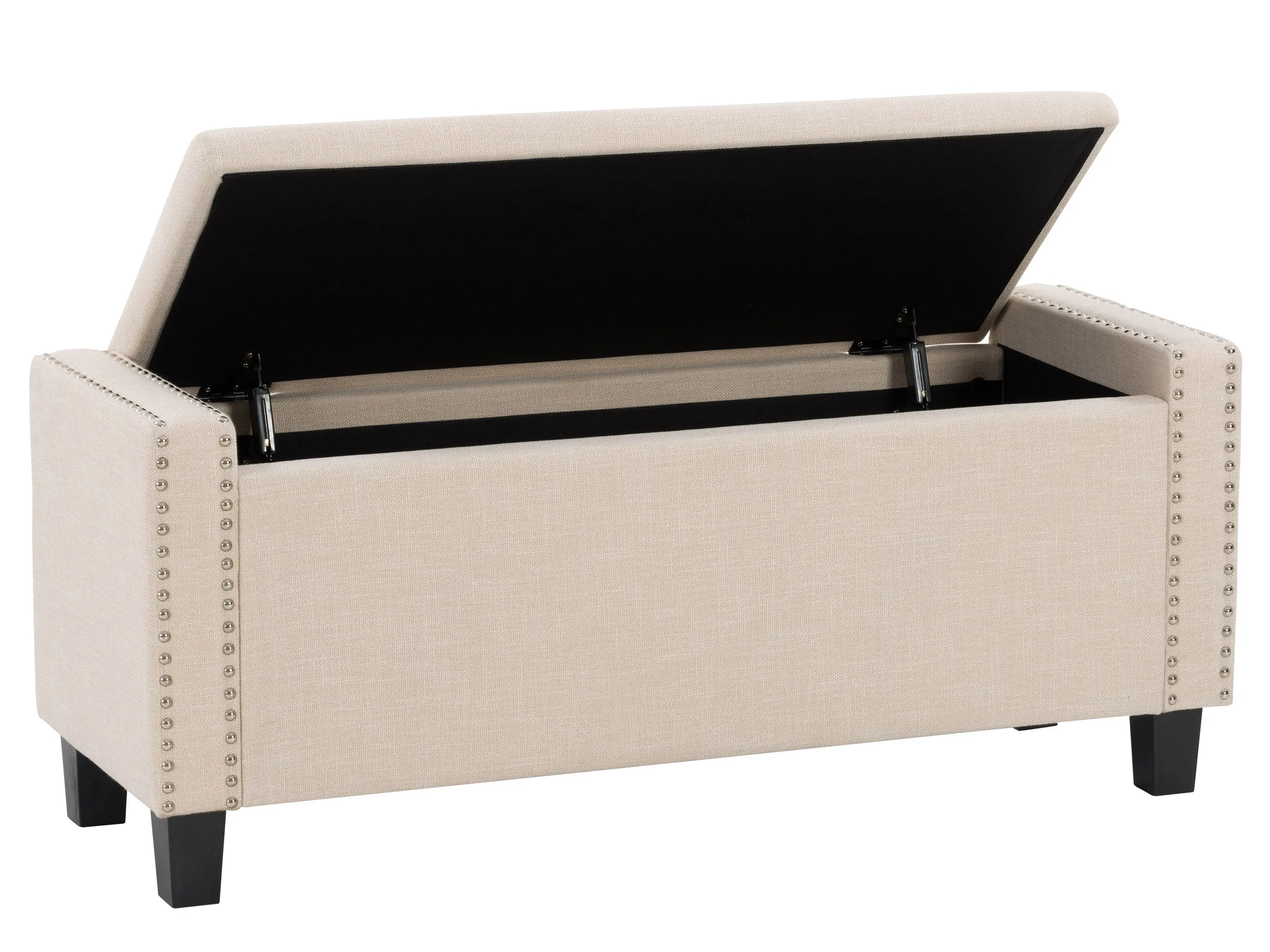 Beige Storage Ottoman