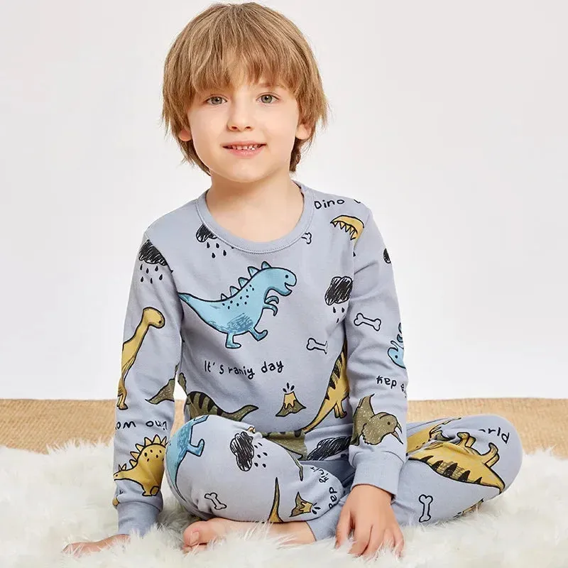 Boys Girls Pajamas Autumn Winter Long Sleeve Children's Clothing Sleepwear Cotton Pyjamas Sets for Kids 2 4 6 8 10 12 Years