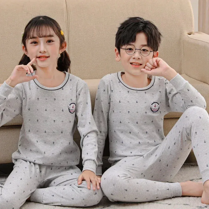 Boys Girls Pajamas Autumn Winter Long Sleeve Children's Clothing Sleepwear Cotton Pyjamas Sets for Kids 2 4 6 8 10 12 Years