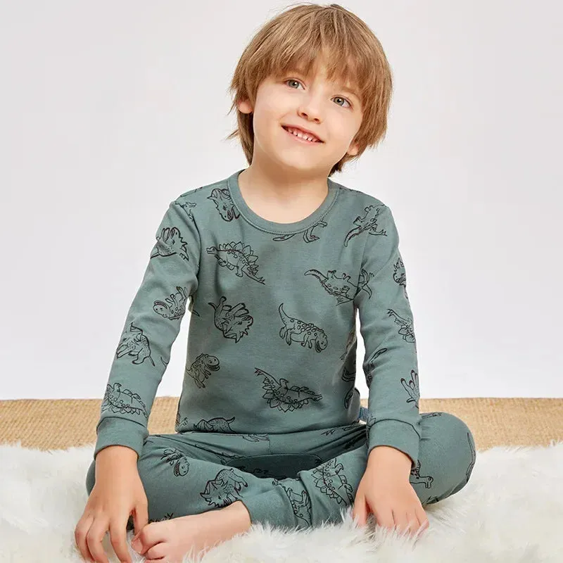 Boys Girls Pajamas Autumn Winter Long Sleeve Children's Clothing Sleepwear Cotton Pyjamas Sets for Kids 2 4 6 8 10 12 Years