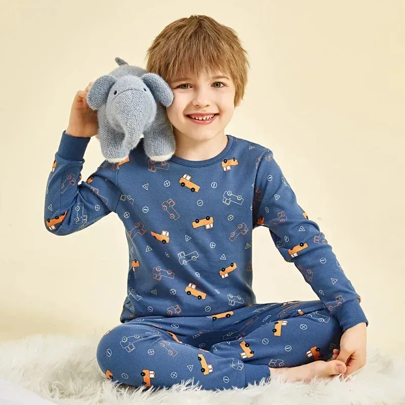 Boys Girls Pajamas Autumn Winter Long Sleeve Children's Clothing Sleepwear Cotton Pyjamas Sets for Kids 2 4 6 8 10 12 Years