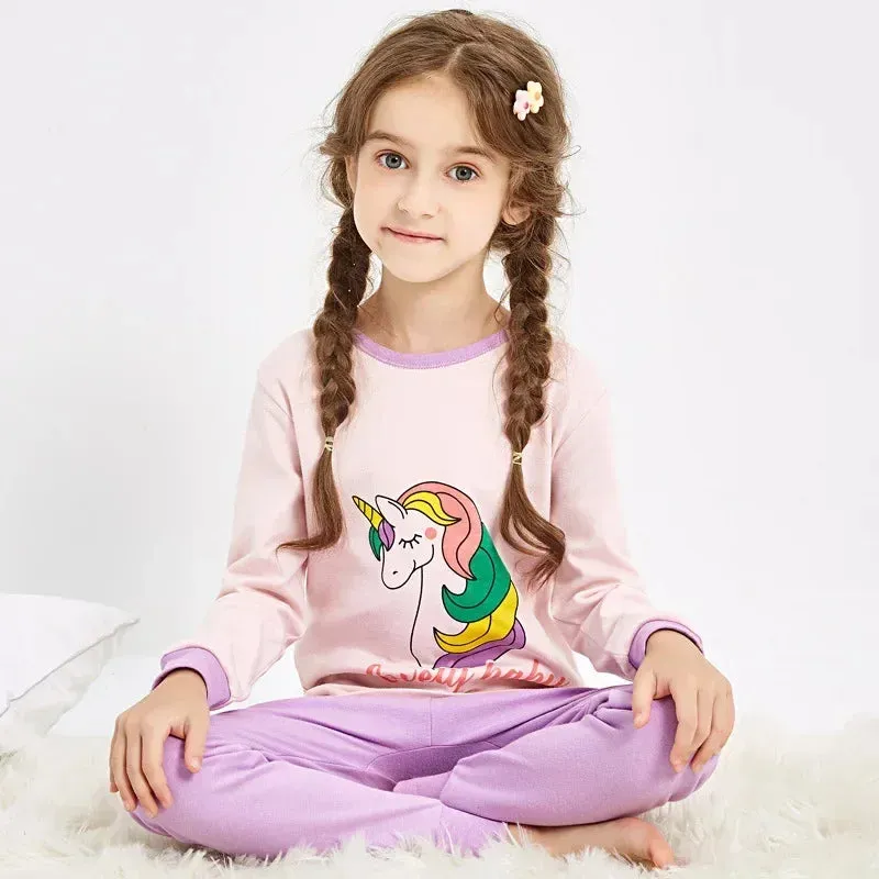 Boys Girls Pajamas Autumn Winter Long Sleeve Children's Clothing Sleepwear Cotton Pyjamas Sets for Kids 2 4 6 8 10 12 Years