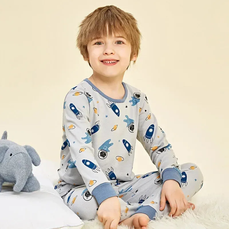 Boys Girls Pajamas Autumn Winter Long Sleeve Children's Clothing Sleepwear Cotton Pyjamas Sets for Kids 2 4 6 8 10 12 Years