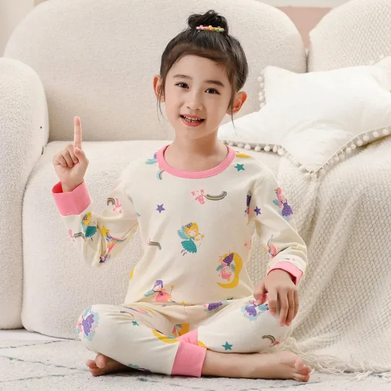 Boys Girls Pajamas Autumn Winter Long Sleeve Children's Clothing Sleepwear Cotton Pyjamas Sets for Kids 2 4 6 8 10 12 Years