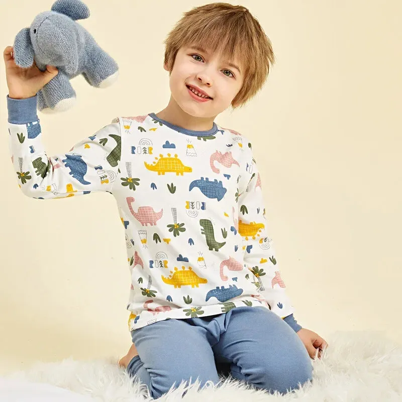 Boys Girls Pajamas New Autumn Long Sleeved Children's Clothing Sleepwear Cotton Pyjamas Sets For Kids 2 4 5 6 8 12 14 Years