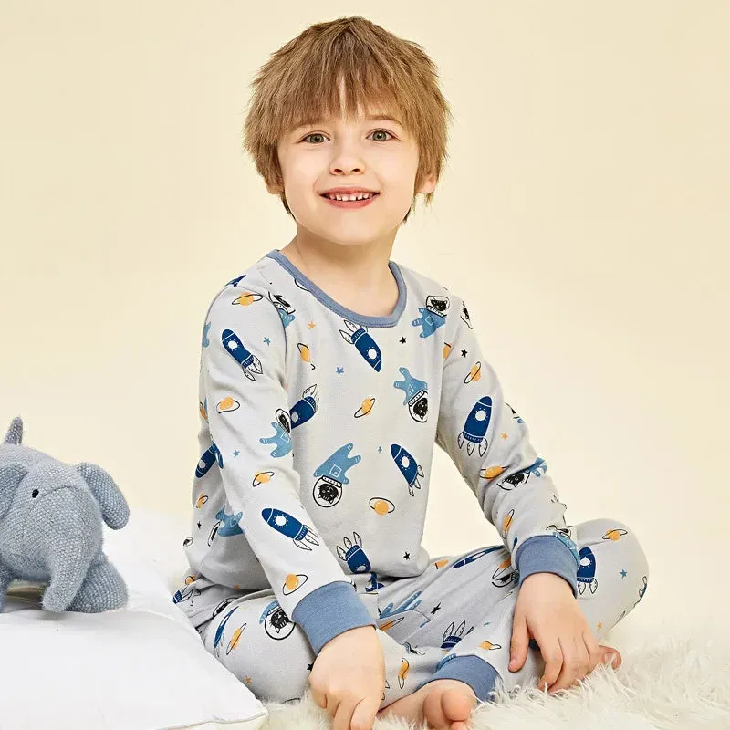 Boys Girls Pajamas New Autumn Long Sleeved Children's Clothing Sleepwear Cotton Pyjamas Sets For Kids 2 4 5 6 8 12 14 Years