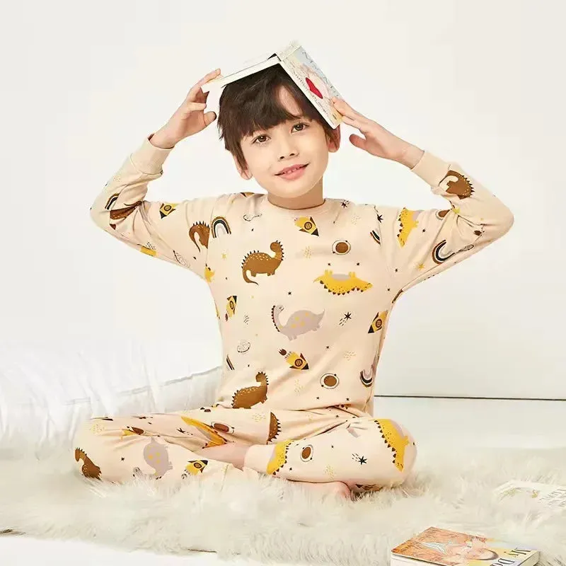 Boys Girls Pajamas New Autumn Long Sleeved Children's Clothing Sleepwear Cotton Pyjamas Sets For Kids 2 4 5 6 8 12 14 Years