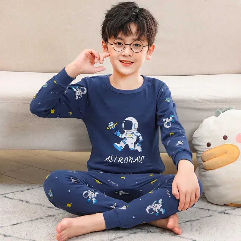 Boys Girls Pajamas New Autumn Long Sleeves Children's Clothing Sleepwear Cotton Pyjamas Sets For Kids 2 4 5 6 8 10 12 Years