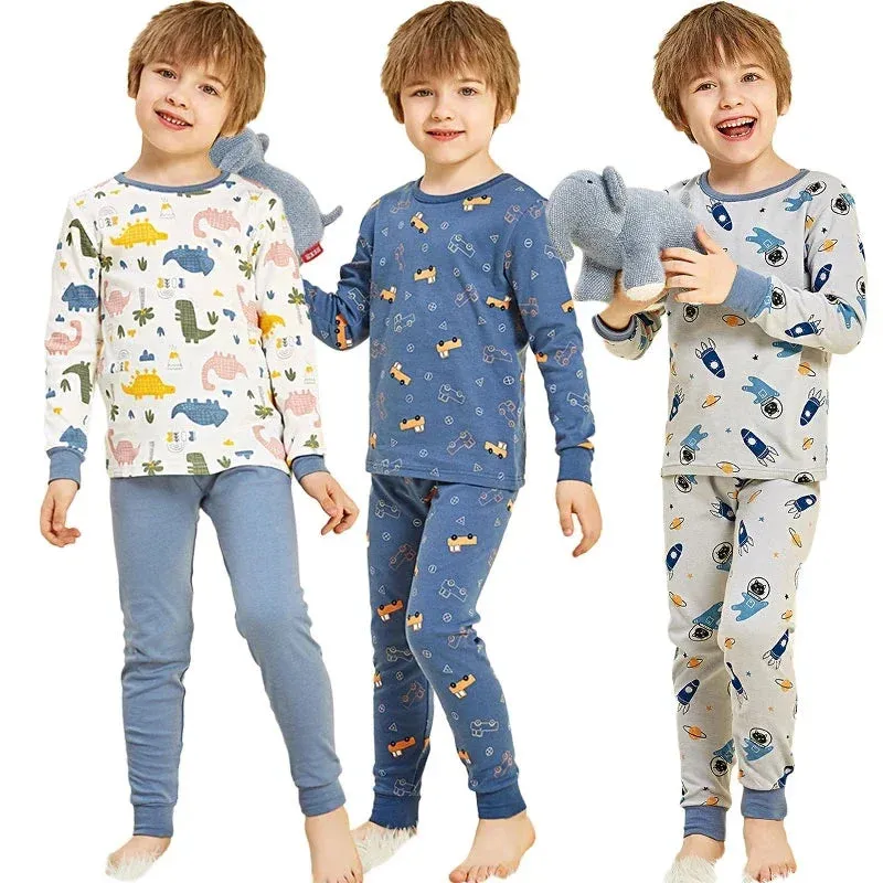 Boys Girls Pajamas New Autumn Long Sleeves Children's Clothing Sleepwear Cotton Pyjamas Sets For Kids 2 4 5 6 8 10 12 Years