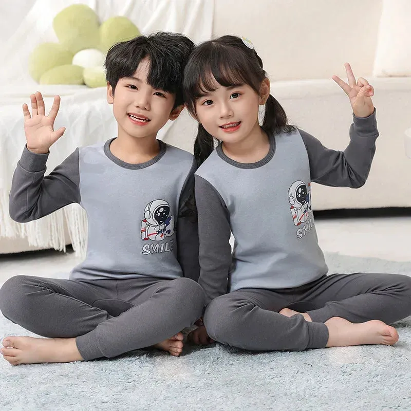 Boys Girls Pajamas New Autumn Long Sleeves Children's Clothing Sleepwear Cotton Pyjamas Sets For Kids 2 4 5 6 8 10 12 Years