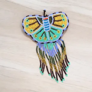 Butterfly Beaded Barrettes with Fringes (13)