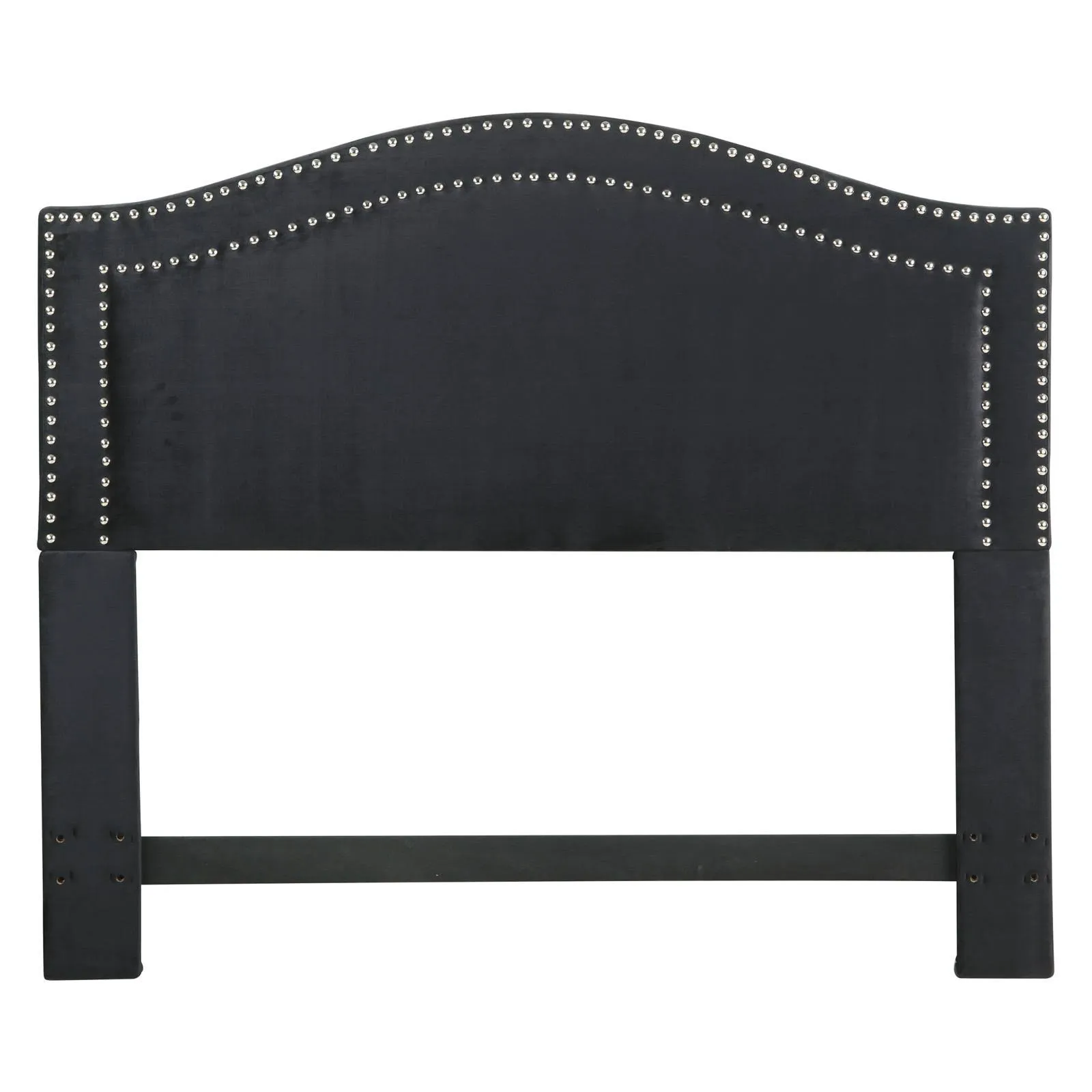 Chic Home Tal Black Velvet Upholstered Nailhead Queen Headboard