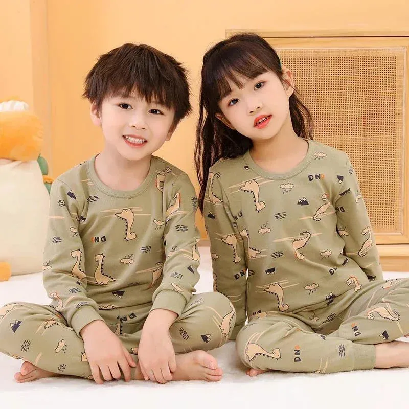 Children Kids Clothes Sets Boys Girls Suit Pajamas Clothing Pants Cartoon Autumn Winter Teenager Sleepwear Outfit Baby Nightwear