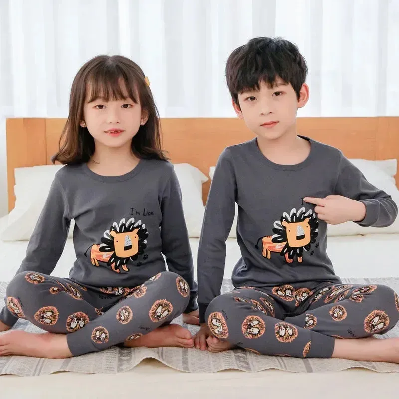 Children Kids Clothes Sets Boys Girls Suit Pajamas Clothing Pants Cartoon Autumn Winter Teenager Sleepwear Outfit Baby Nightwear