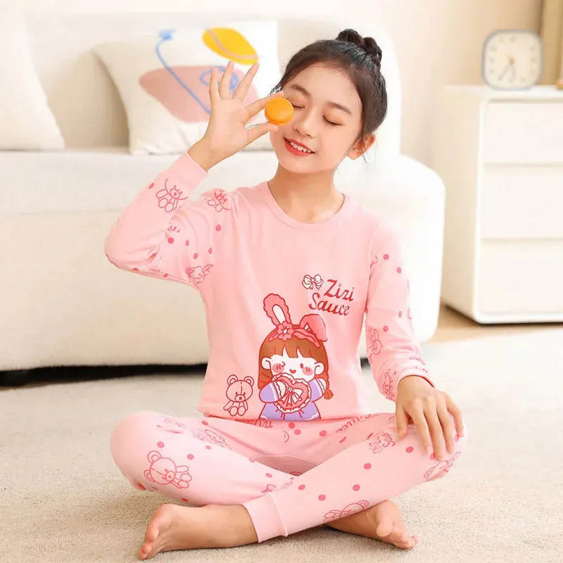 Children Kids Clothes Sets Boys Girls Suit Pajamas Clothing Pants Cartoon Autumn Winter Teenager Sleepwear Outfit Baby Nightwear