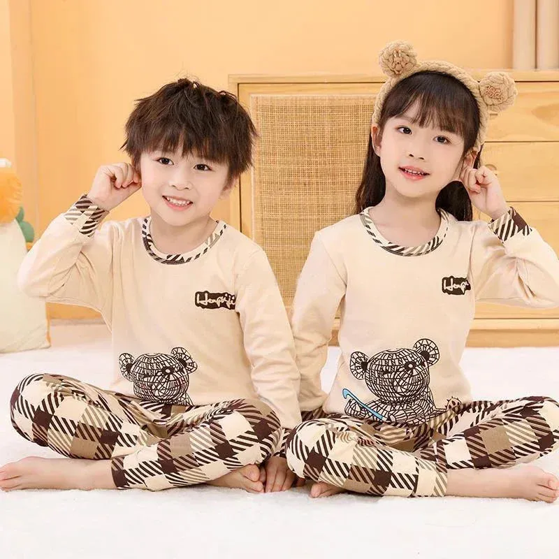 Children Kids Clothes Sets Boys Girls Suit Pajamas Clothing Pants Cartoon Autumn Winter Teenager Sleepwear Outfit Baby Nightwear