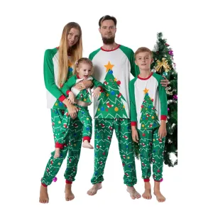 Christmas Pajamas Matching Family Pyjamas Children  Pajamas Set Cartoon  Tree Kid Baby Clothes Top pants Xmas Sleepwear