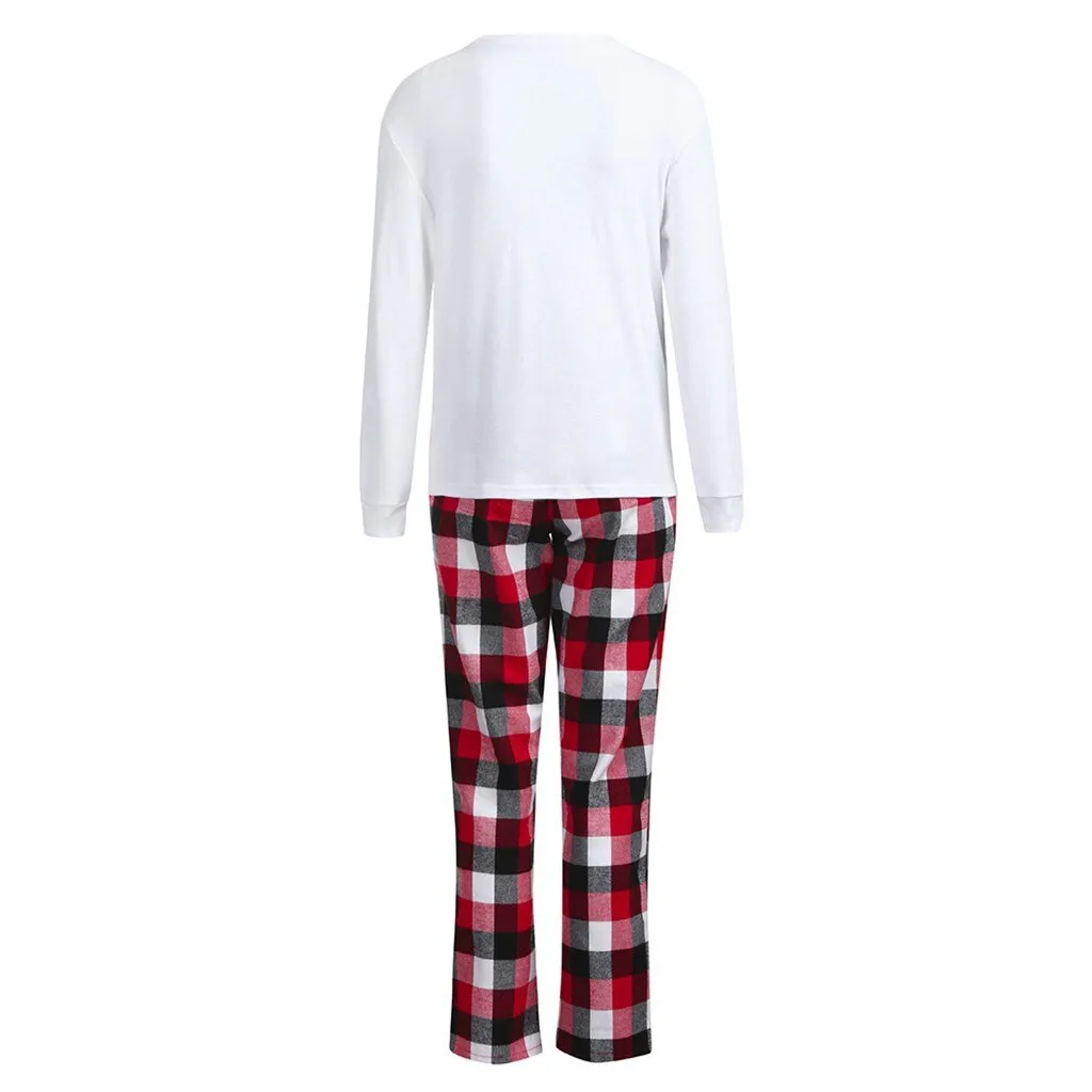 Christmas Pajamas Matching Family Pyjamas Women  Tops And Trouser Men Pajama Sets Men Deer Tops Blouse Pants Pajamas Sleepwear  Set