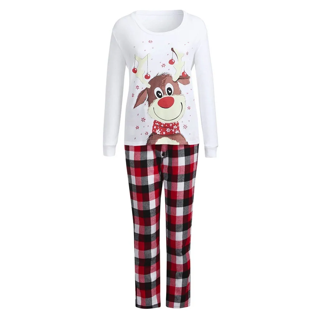 Christmas Pajamas Matching Family Pyjamas Women  Tops And Trouser Men Pajama Sets Men Deer Tops Blouse Pants Pajamas Sleepwear  Set