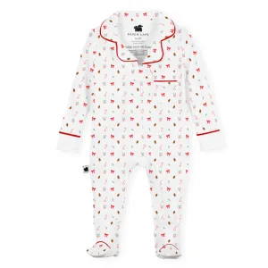 Classic Pajama Footie - Holly Print