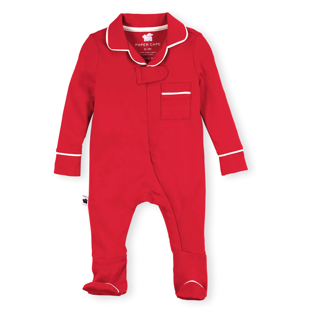 Classic Pajama Footie - Red