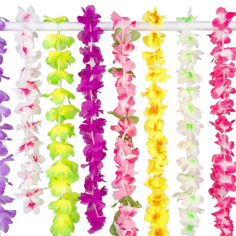 Clearance Bulk 36pcs Leis for Luau Party Silk Flower Flower Leis Summer Beach Pool Party Supplies Wholesale